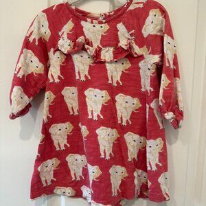 Pink Chicken Coral Elephant Dress, Infant girls 6-12m